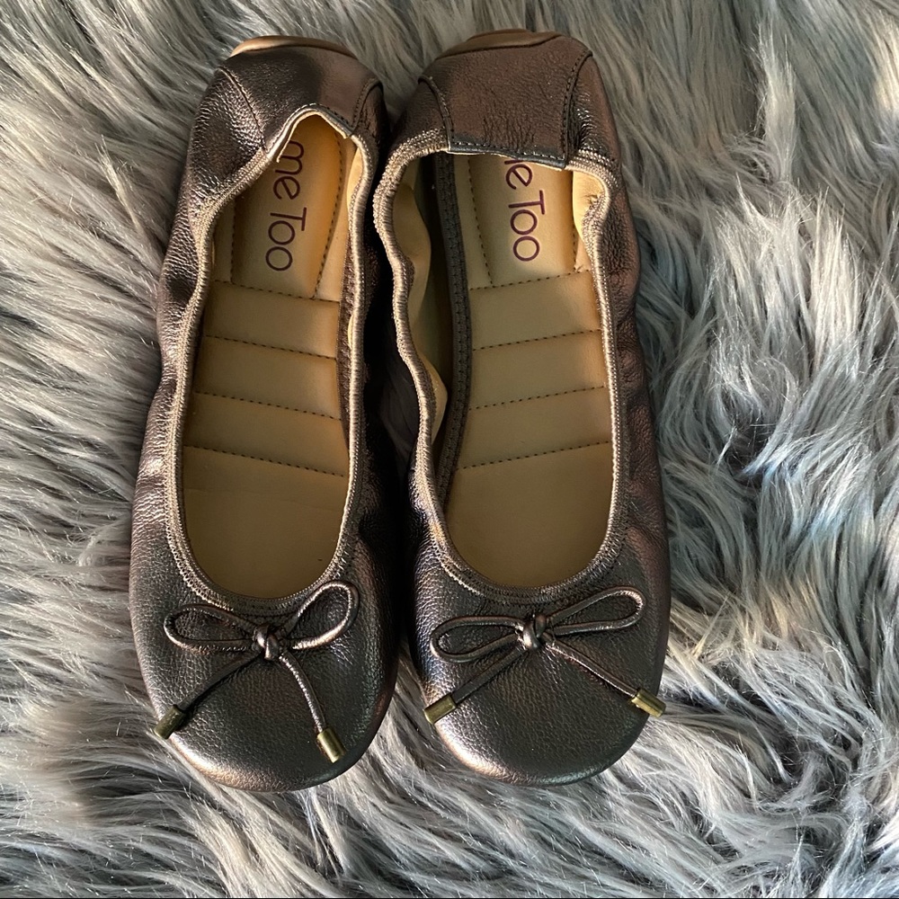 Me Too metallic bronze leather ballet flats size 6.5